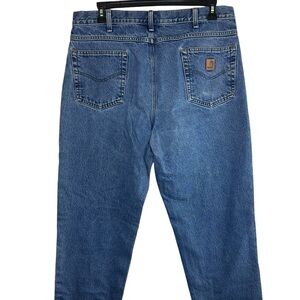 Carhartt Nen’s Blue Jeans Denim Pants 38X35 Gently used Straight Keg Relaxed Fit